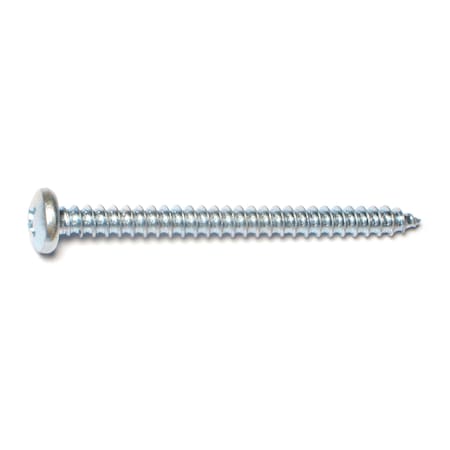 Midwest Fastener Sheet Metal Screw, #14 x 2-1/2 in, Zinc Plated Steel Pan Head Combination Phillips/Slotted Drive 03215